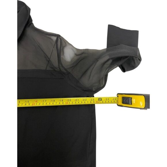 Zara Women Top Blouse Shirt Large L Black Sheer Combination 8372/259 NWT - Picture 9 of 11